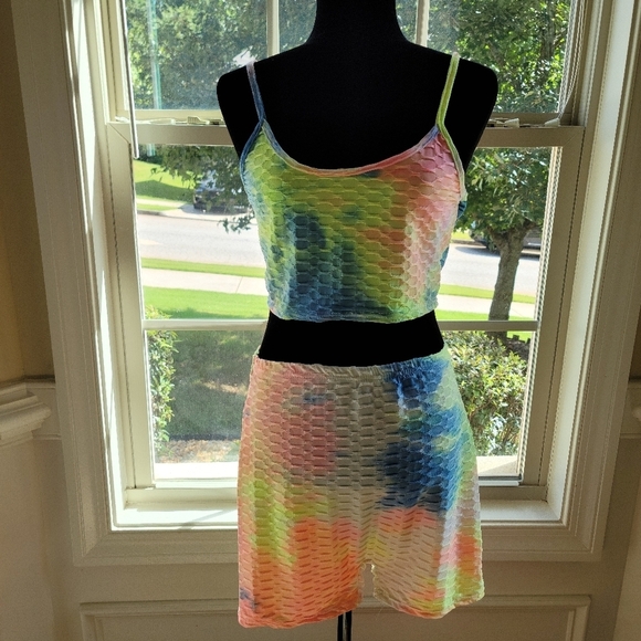 2pc‎ Tie-dye Bubble Texture  Short Set - Picture 4 of 11